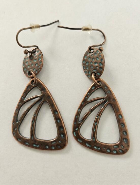 Jewelry - NWT Copper Turquoise Dangle Earrings Brown Blue Festival Feminine Bohemian